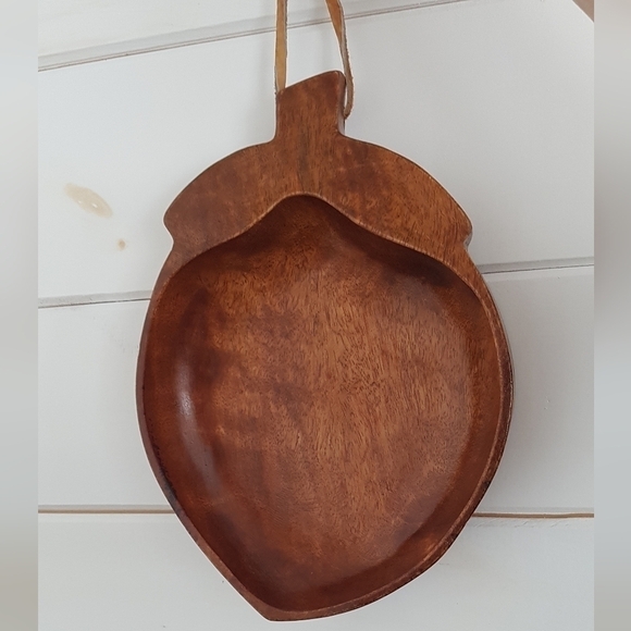 Vintage Monkey Pod Wood Acorn Bowl - Picture 6 of 8